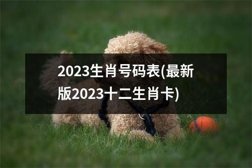 2023生肖号码表(新版2023十二生肖卡)