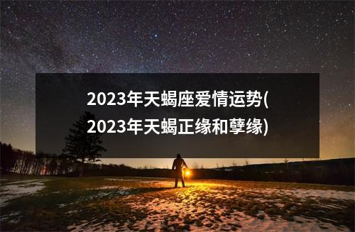 2023年天蝎座爱情运势(2023年天蝎正缘和孽缘)