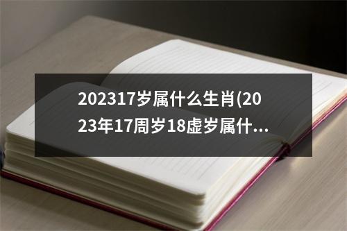 202317岁属什么生肖(2023年17周岁18虚岁属什么)