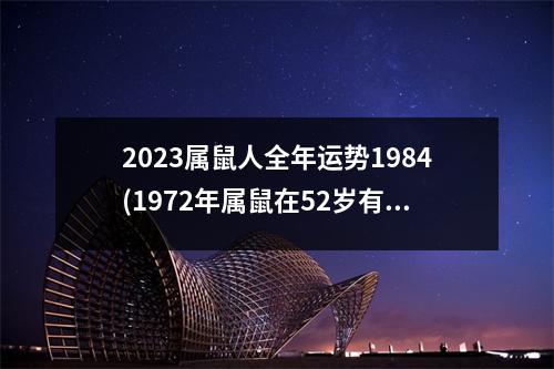 2023属鼠人全年运势1984(1972年属鼠在52岁有一个坎嘛)