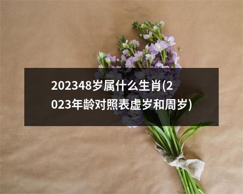 202348岁属什么生肖(2023年龄对照表虚岁和周岁)