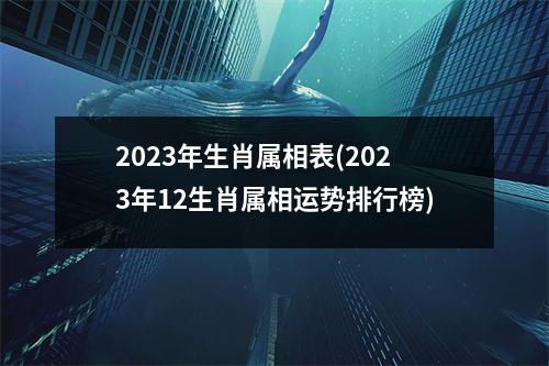 2023年生肖属相表(2023年12生肖属相运势排行榜)