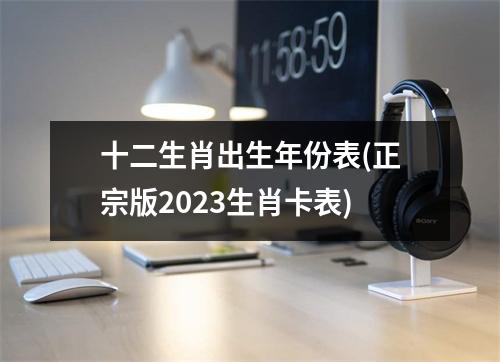 十二生肖出生年份表(正宗版2023生肖卡表)