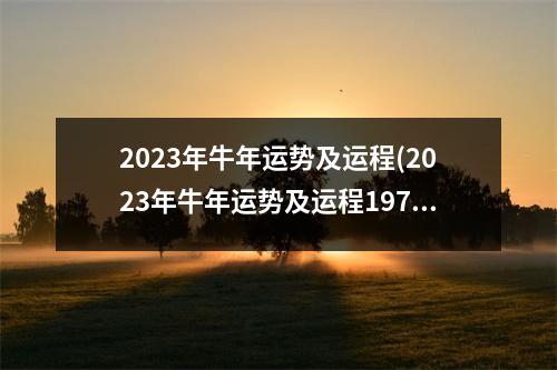 2023年牛年运势及运程(2023年牛年运势及运程1973)