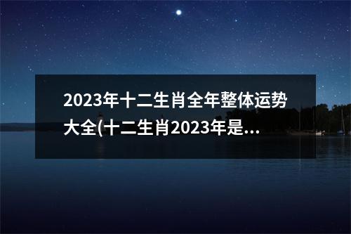 2023年十二生肖全年整体运势大全(十二生肖2023年是什么年)