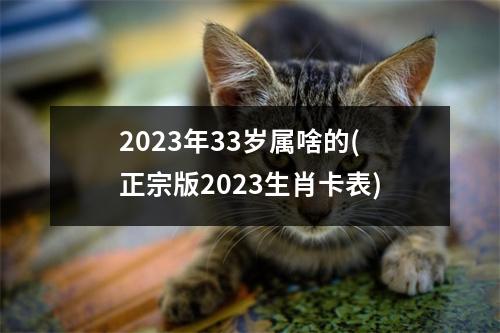 2023年33岁属啥的(正宗版2023生肖卡表)