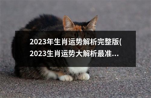 2023年生肖运势解析完整版(2023生肖运势大解析准)