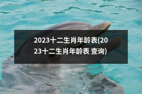 2023十二生肖年龄表(2023十二生肖年龄表 查询)