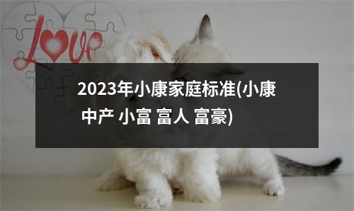 2023年小康家庭标准(小康 中产 小富 富人 富豪)