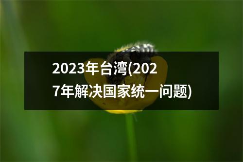 2023年(2027年解决统一问题)