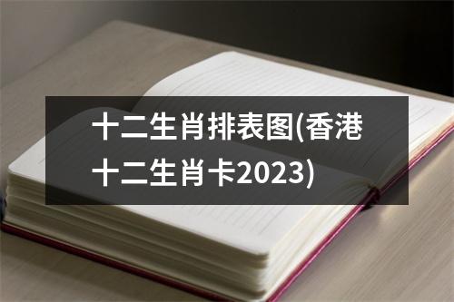 十二生肖排表图(香港十二生肖卡2023)