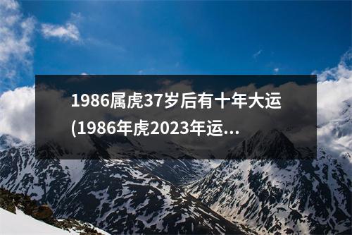 1986属虎37岁后有十年大运(1986年虎2023年运势)