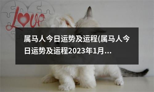 属马人今日运势及运程(属马人今日运势及运程2023年1月23日)