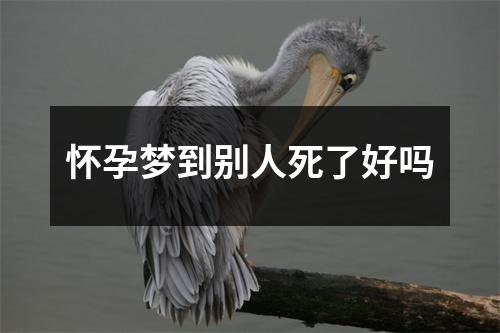 怀孕梦到别人死了好吗