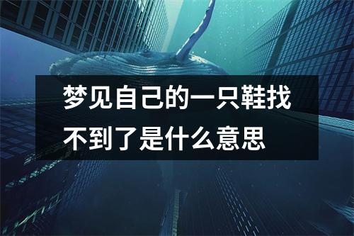 梦见自己的一只鞋找不到了是什么意思