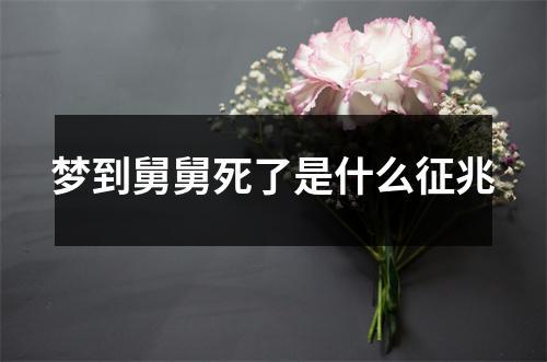 梦到舅舅死了是什么征兆