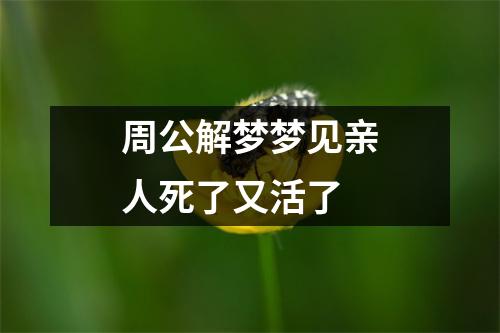 周公解梦梦见亲人死了又活了