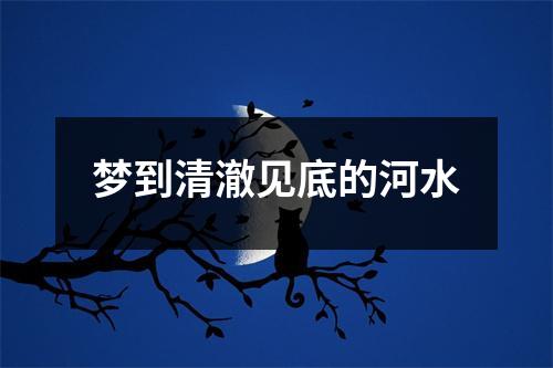 梦到清澈见底的河水