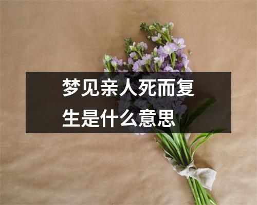 梦见亲人死而复生是什么意思