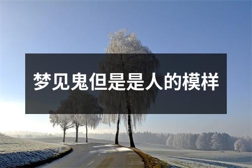 梦见鬼但是是人的模样