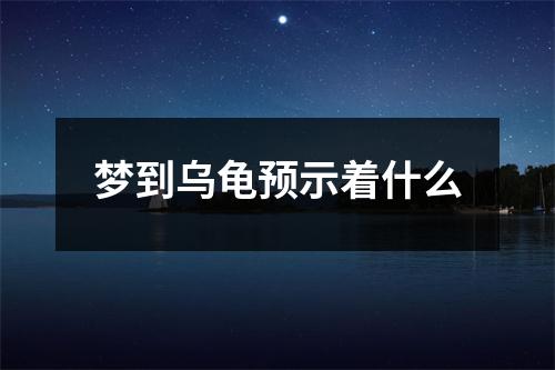 梦到乌龟预示着什么