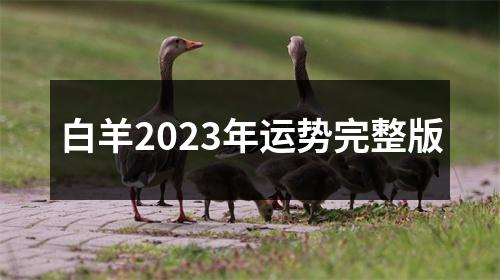 白羊2023年运势完整版