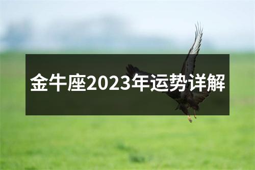 金牛座2023年运势详解