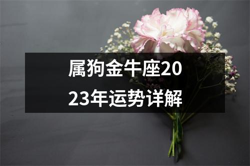 属狗金牛座2023年运势详解