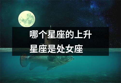 哪个星座的上升星座是处女座