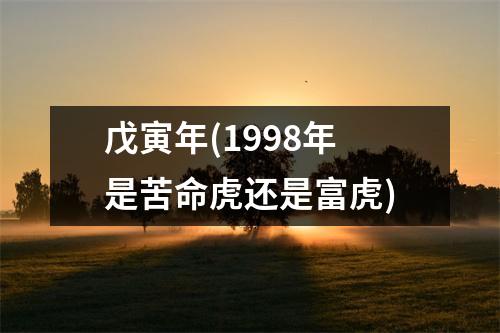 戊寅年(1998年是苦命虎还是富虎)