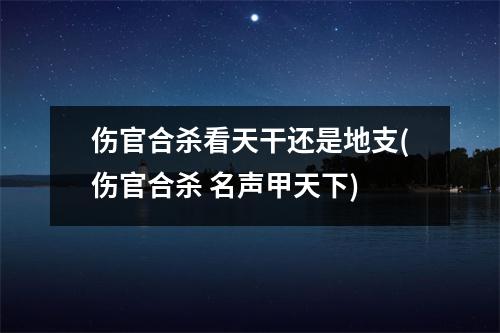 伤官合杀看天干还是地支(伤官合杀 名声甲天下)