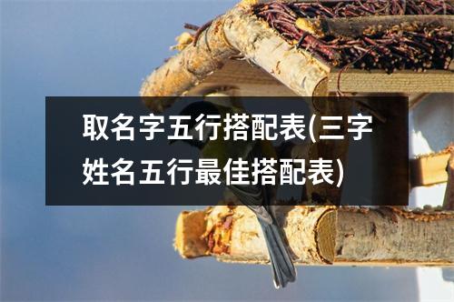 取名字五行搭配表(三字姓名五行佳搭配表)