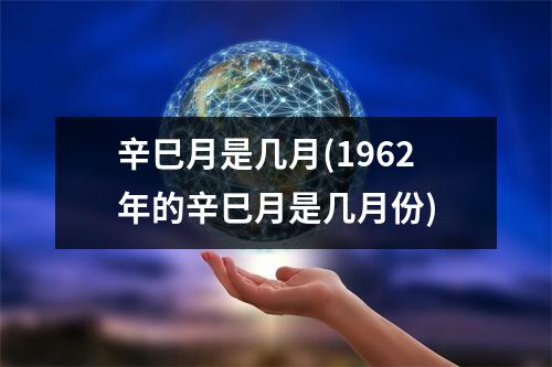 辛巳月是几月(1962年的辛巳月是几月份)