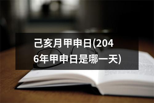 己亥月甲申日(2046年甲申日是哪一天)