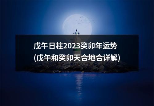 戊午日柱2023癸卯年运势(戊午和癸卯天合地合详解)