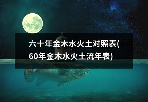 六十年金木水火土对照表(60年金木水火土流年表)