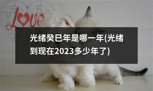 光绪癸巳年是哪一年(光绪到现在2023多少年了)