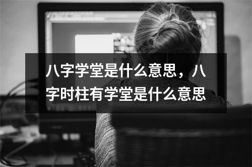 八字学堂是什么意思，八字时柱有学堂是什么意思