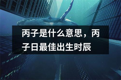 丙子是什么意思，丙子日最佳出生时辰