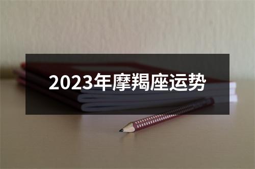 2023年摩羯座运势