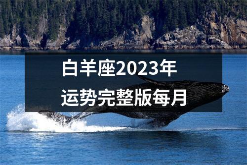 白羊座2023年运势完整版每月