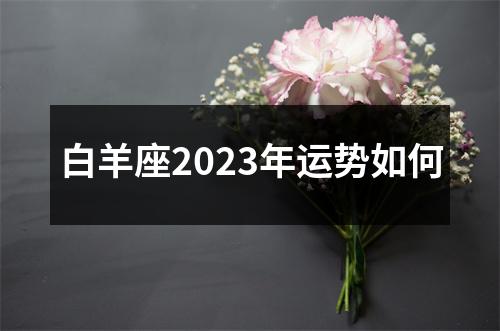 白羊座2023年运势如何