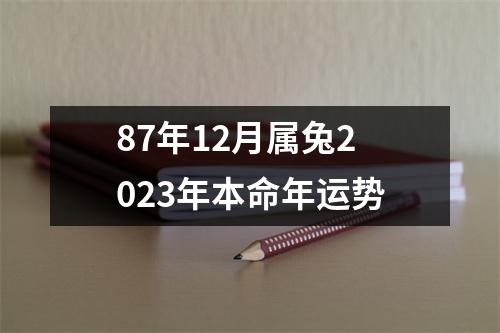 87年12月属兔2023年本命年运势