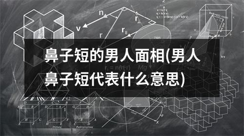 鼻子短的男人面相(男人鼻子短代表什么意思)