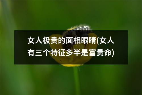 女人极贵的面相眼睛(女人有三个特征多半是富贵命)