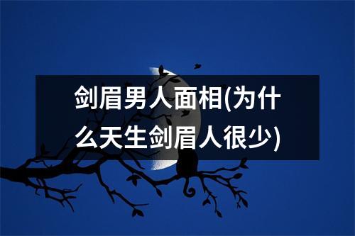 剑眉男人面相(为什么天生剑眉人很少)