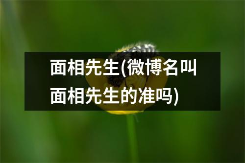 面相先生(微博名叫面相先生的准吗)