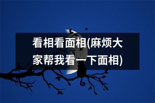 看相看面相(麻烦大家帮我看一下面相)