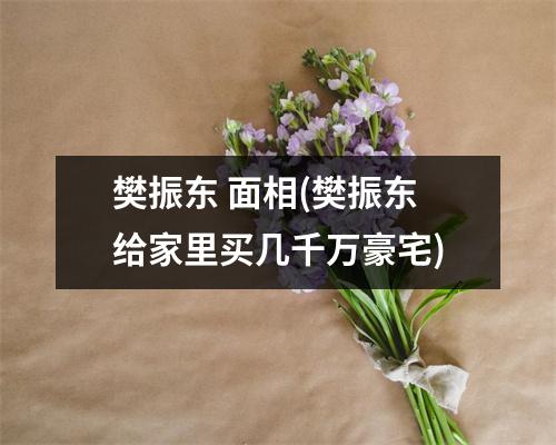 樊振东 面相(樊振东给家里买几千万豪宅)