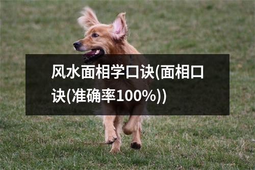 风水面相学口诀(面相口诀(准确率100%))